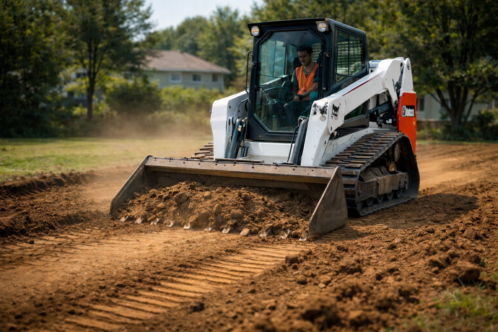 Our Site Leveling and Grading service uses a precise grading system to ensure your land is perfectly level, providing a solid foundation for construction or landscaping projects tailored to homeowners' needs. for Northern Summit Landworks in Little Falls, MN