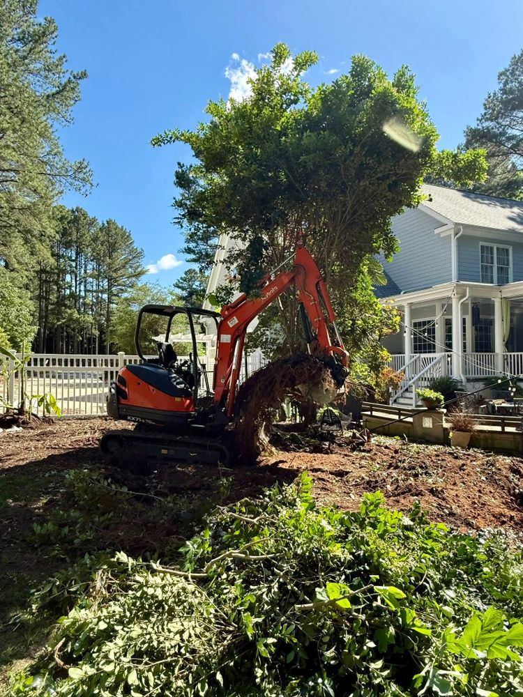 Transform your landscape effortlessly with our Forestry Mulching service, which efficiently clears vegetation and underbrush, promoting healthier land management while preserving the soil's integrity for a more sustainable environment. for Advantage Rental And Services in Youngsville, NC