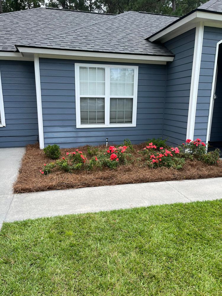 Enhance your landscape with our professional Pine Straw service, offering natural mulch that improves soil health, retains moisture, and provides an attractive finish to your garden beds for a lush appearance. for Sanders Lawn Service in Ray City, GA