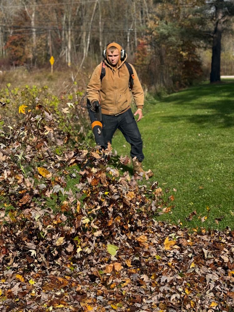 Our Leaf Clean Up service ensures a pristine yard with efficient fall and spring clean up, removing leaves and debris to enhance your lawn's health and beauty in every season. for F&R Landscapes in Lagrange, OH