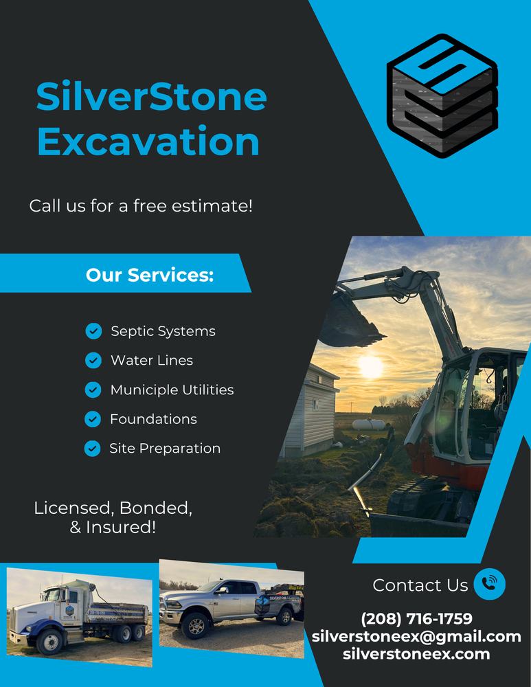 Septic Systems for SilverStone Excavation in Rigby, ID