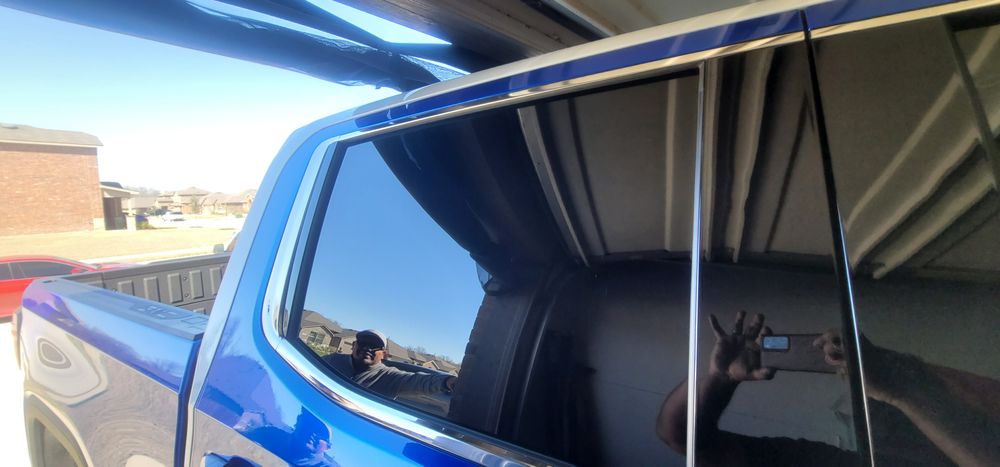 Blue and white GMC for DB WRAPS in Josephine, TX