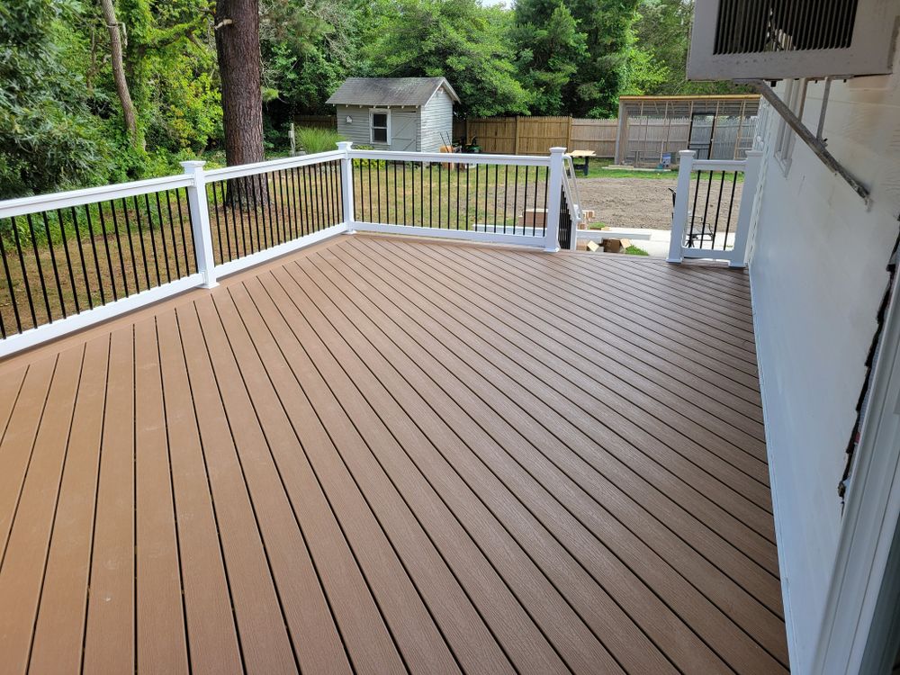 Our deck & patio installation service transforms outdoor spaces into beautiful, functional areas for relaxation or entertainment, enhancing your home's appeal and value with expert design and quality craftsmanship. for Calsetta Construction LLC in Toms River, NJ