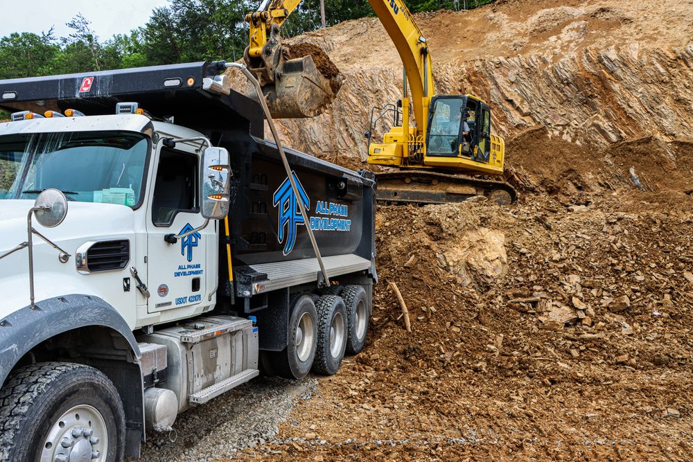 Our Phase Development company offers a reliable Trucking and Hauling service, utilizing a diverse fleet of trucks to ensure efficient transportation solutions for all your residential construction material needs. for All Phase Development in Johnson City, TN