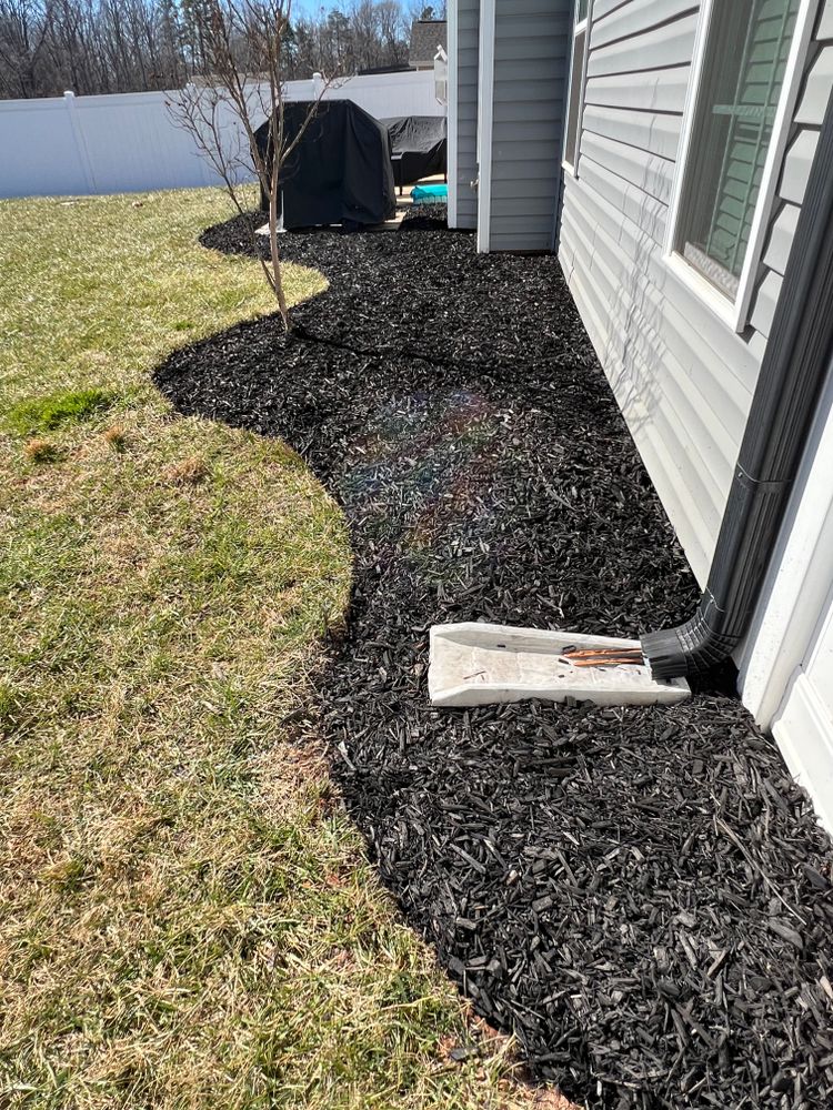 Mulch, River Rock and Pine Needle Installations for Malboeuf Landscaping, Inc in Kernersville, NC