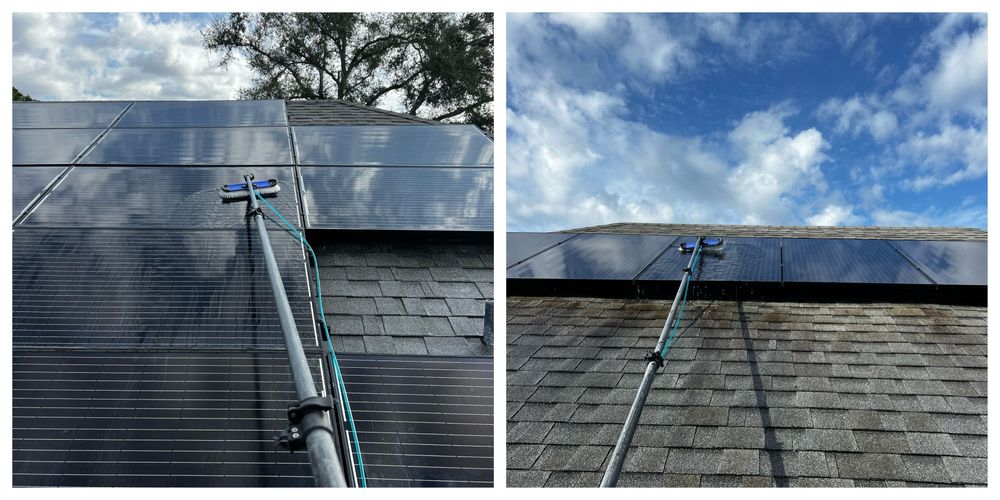 Solar Panels need annual cleaning BECAUSE metal frames that house photovoltaic solar cells RUST from mold & mildew magnified by the Sun. Solar Panel energy is a LONG TERM investment, regular treatments will help maximize this investment for My Window Guys in Venice, FL