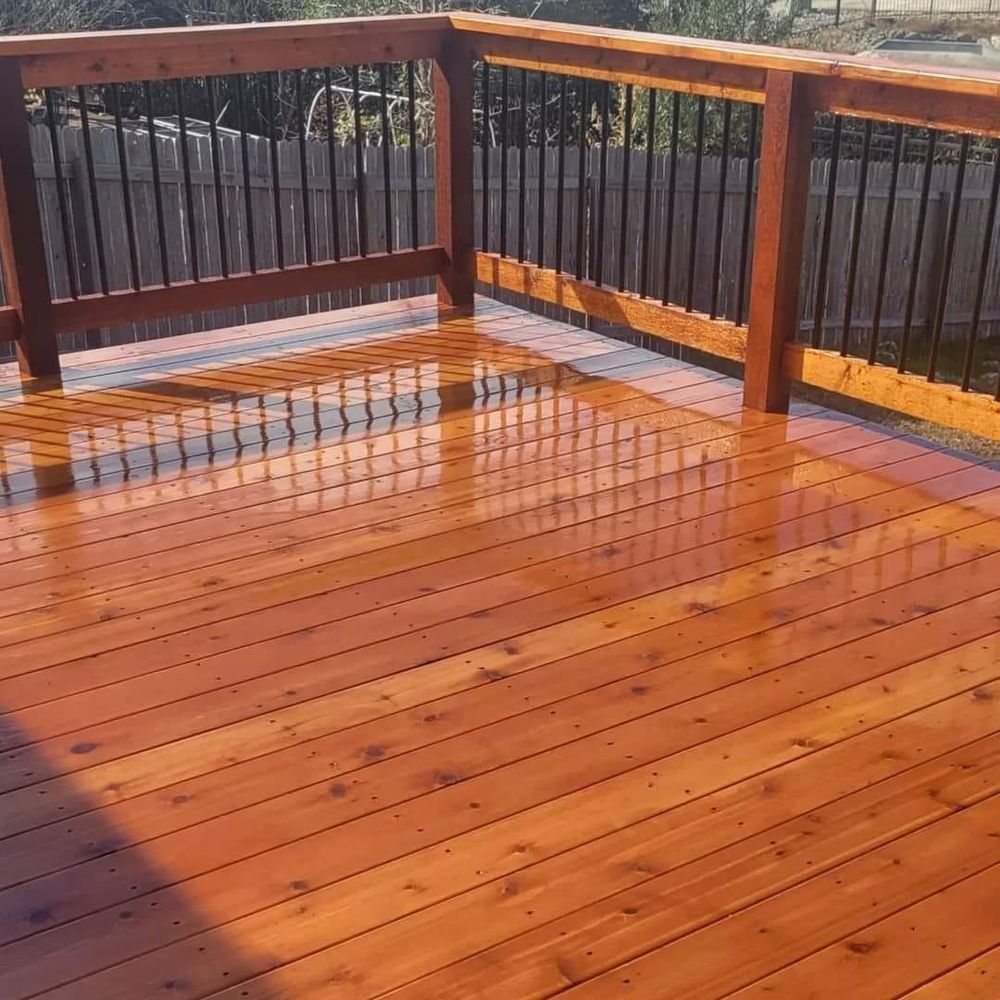 Deck stain and seal for Ansley Staining and Exterior Works in New Braunfels, TX