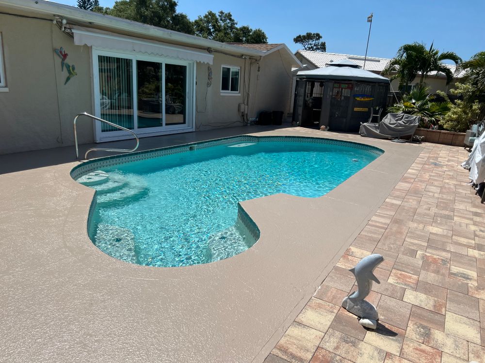 Enhance your outdoor oasis with our expert pool deck painting service, offering durable, slip-resistant finishes that boost aesthetic appeal while ensuring long-lasting protection against weather and daily wear. for Cruz Diaz Painting LLC in Sun City Center, FL