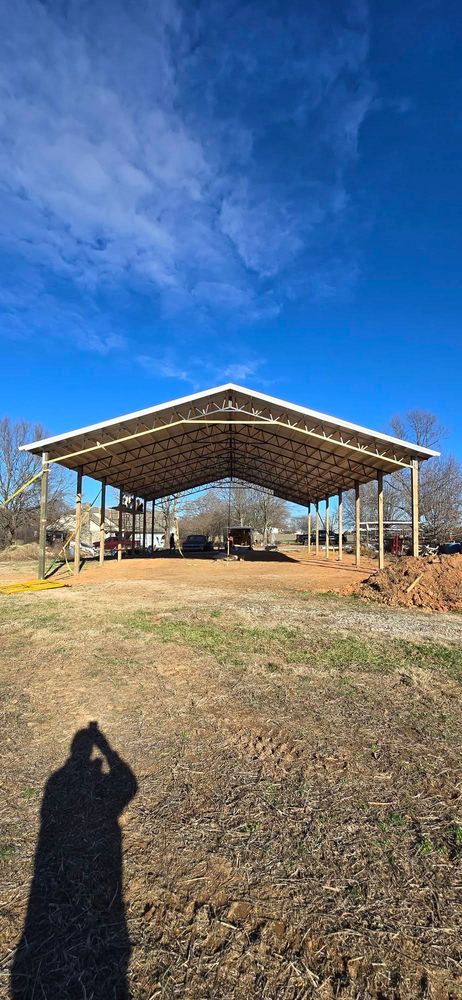 Steel Truss Pole Barns for Platinum Outdoor Services LLC in Conover, NC