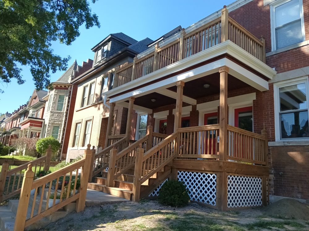 Historic porch build for Ins & Outs Home Repair, LLC in Madison County, IL