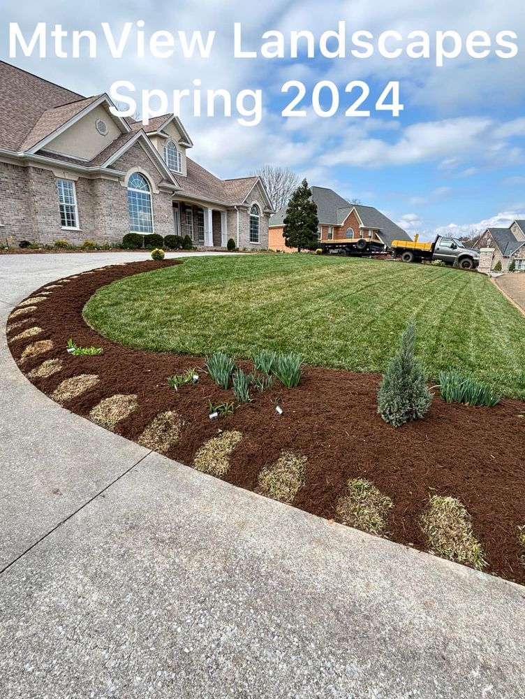 Our Mulch Installation service adds a layer of organic material to your garden beds, helping retain moisture, control weeds, and enhance the overall look of your landscaping. Let us beautify your outdoor space! for Mtn. View Lawn & Landscapes in Chattanooga, TN