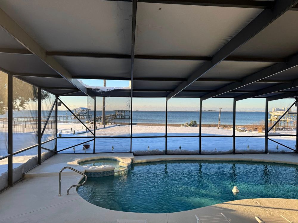 Our Pool Cage Repairs service ensures your enclosure is safe and secure, restoring its integrity with expert repairs, quality materials, and attention to detail for enhanced durability and aesthetic appeal. for Precision Exterior Enterprises LLC in Pensacola, FL