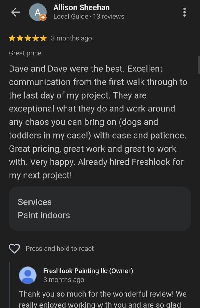 All Photos for Freshlook Painting LLC in Springfield, PA