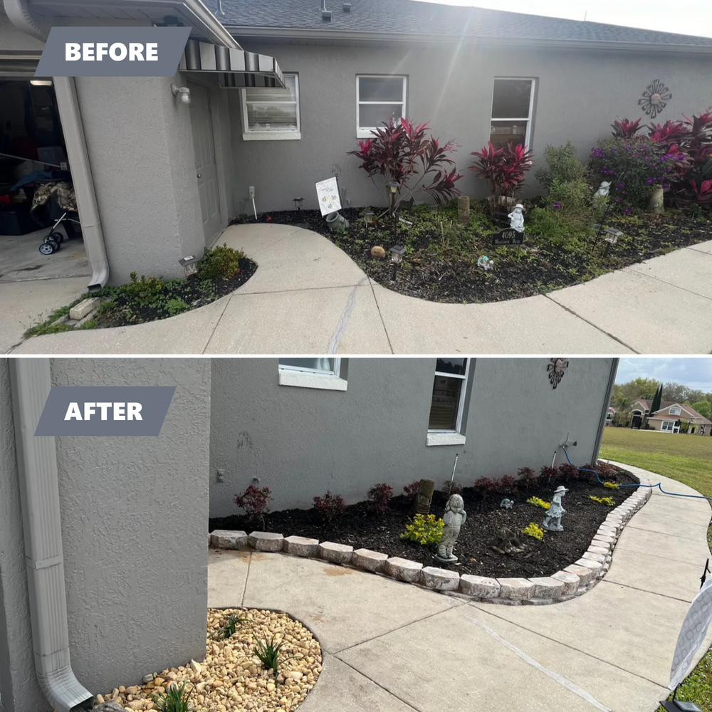 Landscape with retaining wall for Thurmond & Sons Landscaping  in Montverde, FL