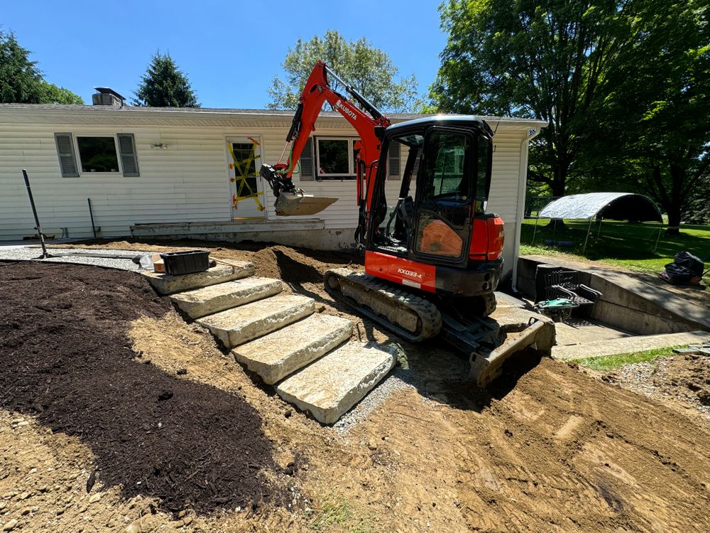 Our Landscape Steps & Stepping Stones offers expertly crafted hardscaping elements to enhance your outdoor space. Elevate the beauty and functionality of your residential property today! for NK Landscaping LLC in Dutchess County, NY