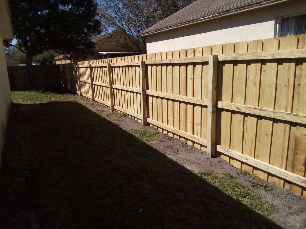 Our Fence Installation service offers homeowners reliable, professional installation of high-quality fences, enhancing property security and curb appeal with customized solutions tailored to fit unique landscape needs and personal style preferences. for Daniels Fencing in Lakeland, FL