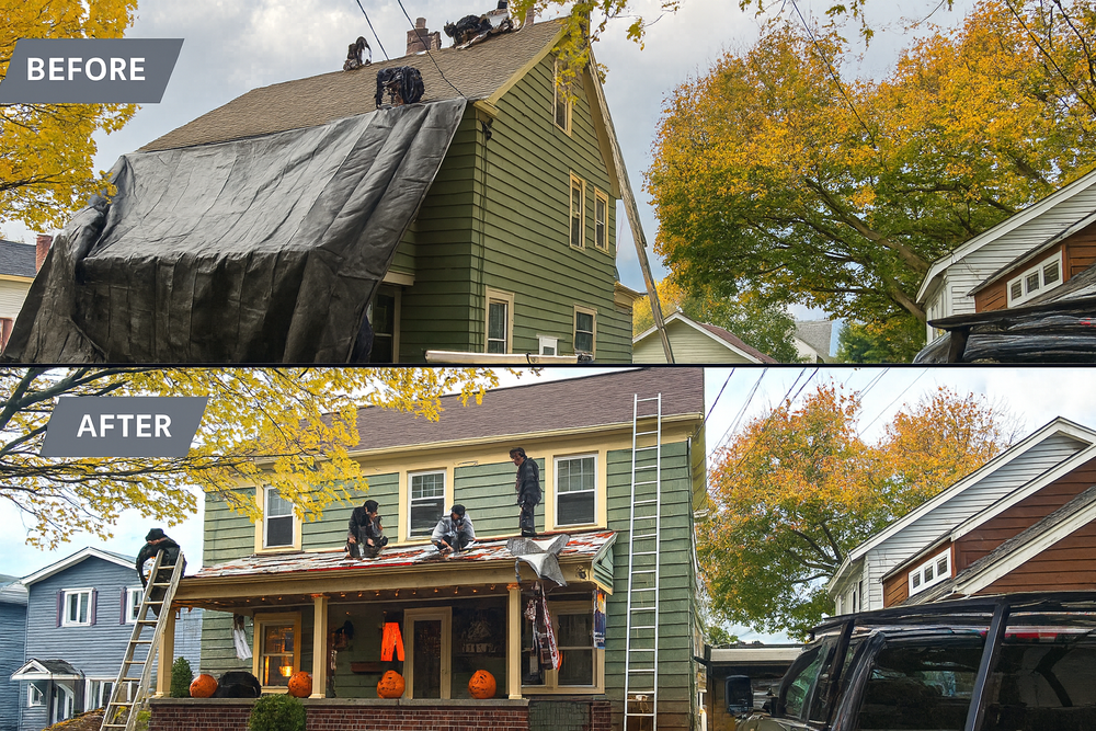 Before and after for RFK Contracting in Wolcott, NY