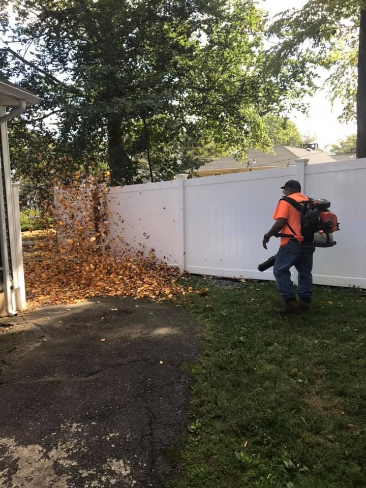 Our Fall Clean Up service ensures your property is pristine, removing leaves and debris, trimming shrubs, and preparing your lawn for winter with professional care that enhances curb appeal and vitality. for Castro Landscaping in Orange, NJ