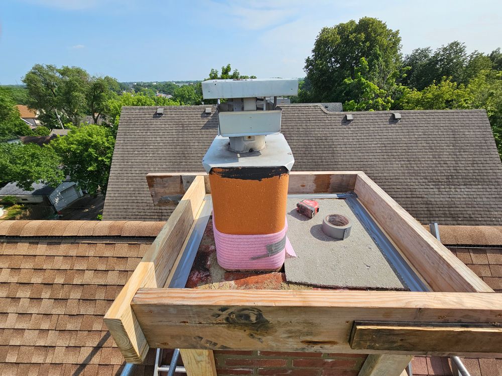 Chimney restored  for JM Restoration LLC. in South Milwaukee, WI