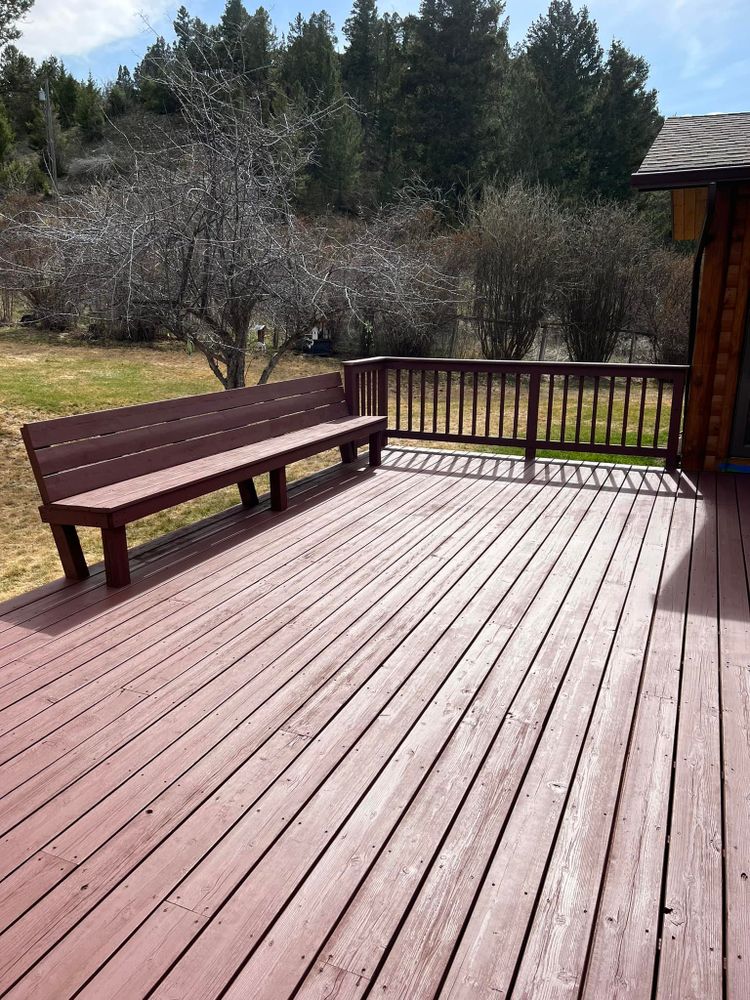 Enhance your outdoor space with our professional deck staining service. We protect and beautify your deck, ensuring long-lasting durability and an attractive finish that withstands the elements all year round. for Rodriguez Painting in Helena, MT