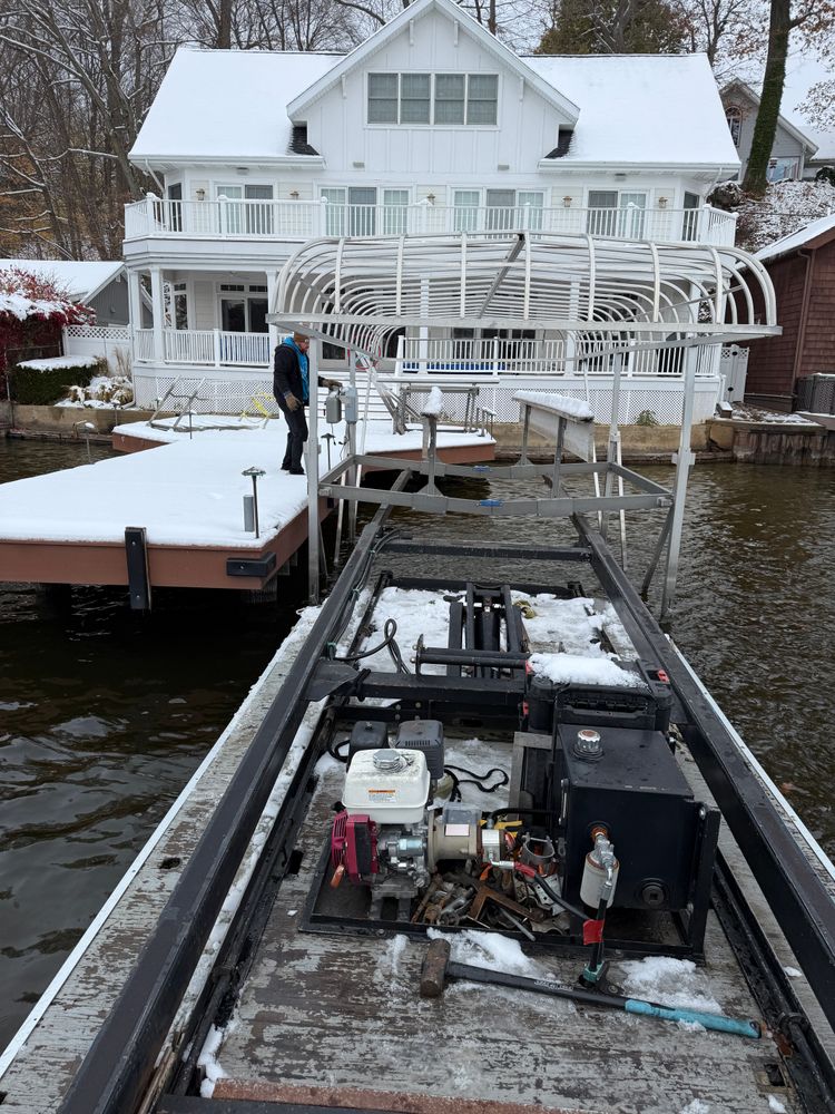 Boat lift Installation for Wagner's Lift & Dock Shop LLC in Watervliet, MI