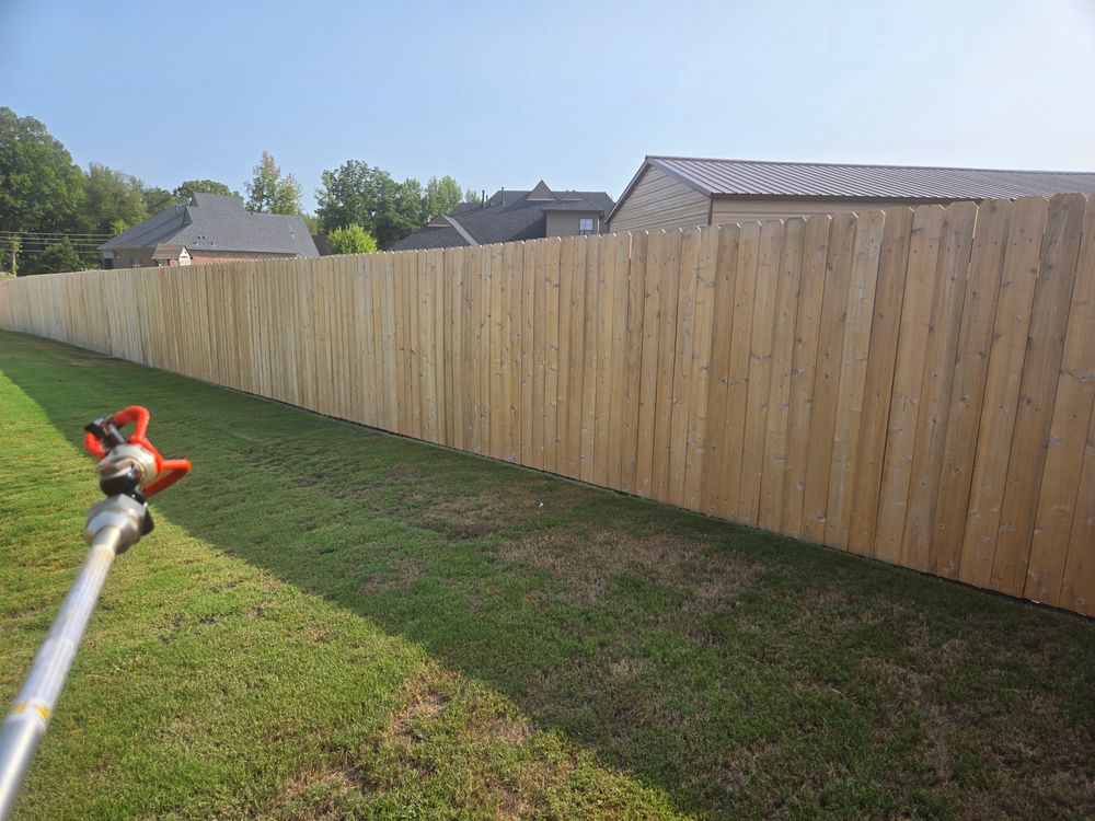 Fence staining for Patriot Fence  in Oakland, TN