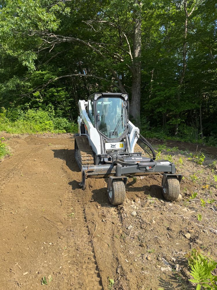 Our Land Grading service ensures a level foundation for your construction project by reshaping the land's surface to optimize drainage and stability while enhancing landscape aesthetics and protecting your property from erosion. for Jack Of All Blades in Windsor County, VT