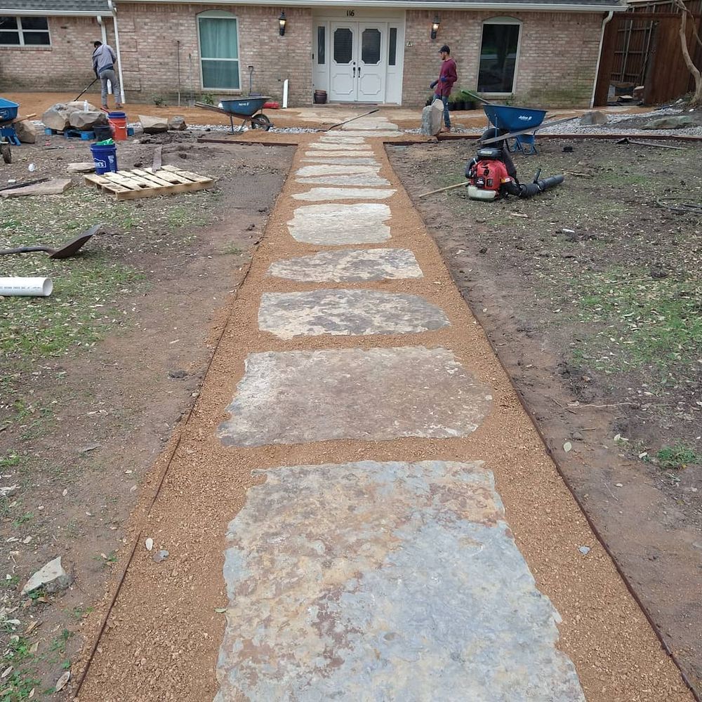 Our Hardscape Installation service transforms your outdoor space with expertly crafted pathways, patios, and retaining walls, enhancing functionality and aesthetic appeal while using durable materials designed to withstand the elements. for Green City Landscape and Lawn Care LLC in Mesquite, TX