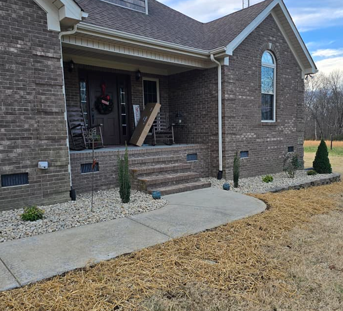 Enhance your outdoor space with our natural stone hardscape service, creating durable and elegant patios, walkways, and retaining walls that blend seamlessly into your landscape for lasting beauty and functionality. for Dustins Lawncare and Landscaping in Lawrenceburg, TN