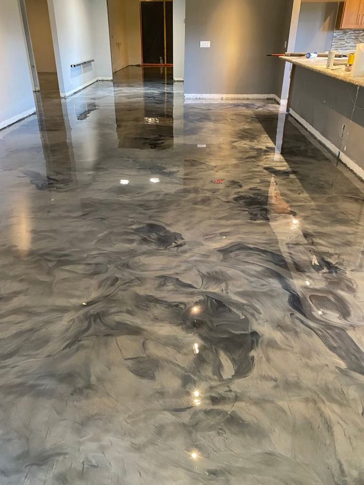 Metallic epoxy floor finish  for Surface FX in La Quinta, CA