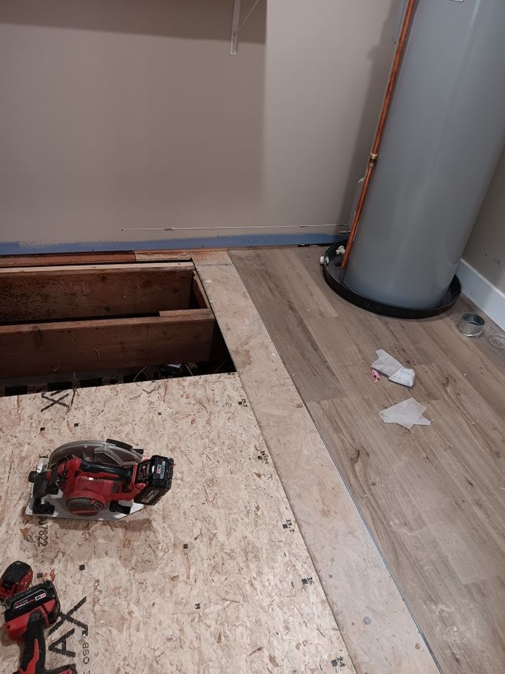 Subfloor repair and Beam Shoring for Dead Tree General Contracting in Carbondale, Illinois