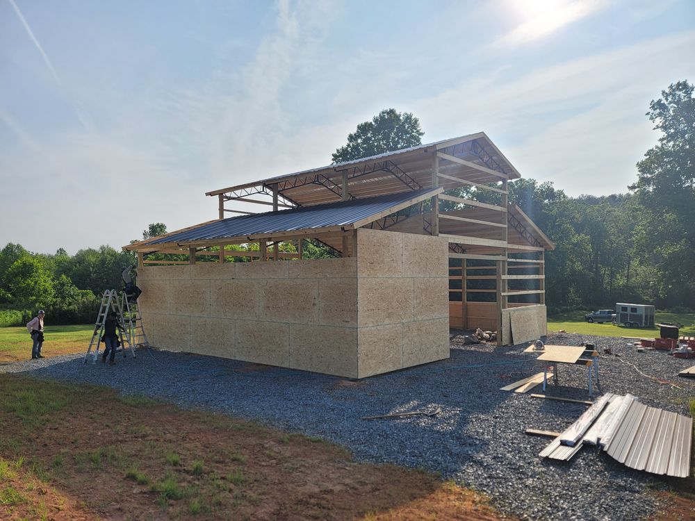 Steel Truss Pole Barns for Platinum Outdoor Services LLC in Conover, NC