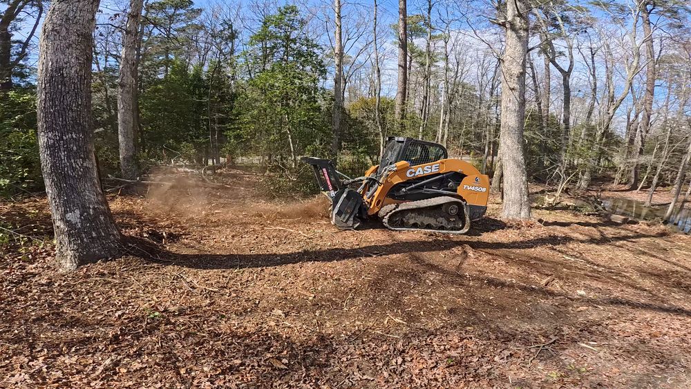 Our Forestry Mulching service helps homeowners clear land efficiently by using specialized equipment to grind trees, plants, and brush into mulch. This eco-friendly approach reduces waste and promotes healthy soil. for Empire Tree Services in Mechanicsville, MD