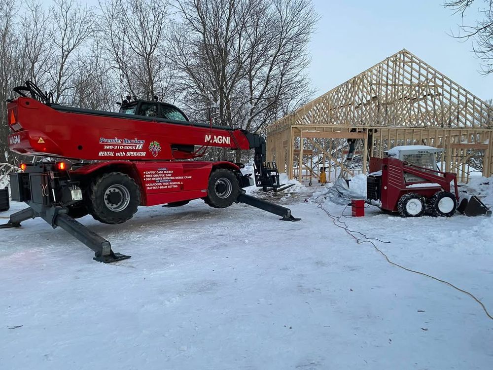 Our Tele-handler Crane service efficiently helps in the most challenging areas on your property. for Premier Services in New London, MN