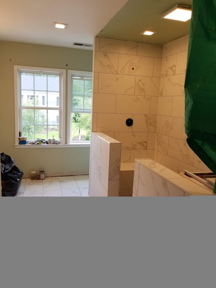 Custom showers and tile installations  for GVL Renovations in Greenville, SC