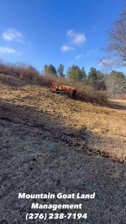 For properties with steep hills, up to 55 degrees, we offer specialized mowing service. Using the Green Climber LV600 remote-controlled, track driven, slope mower. Remote controlled and operated lowers the risk of personal injury. for Mountain Goat Land Management in Galax, VA