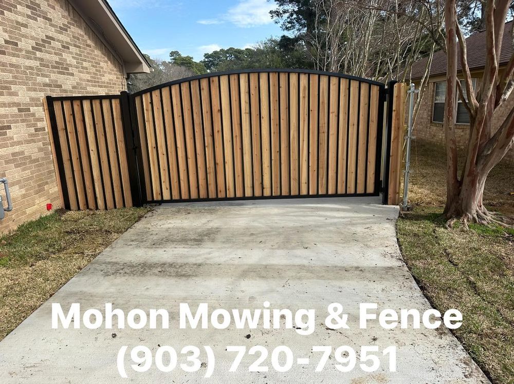 Our Custom Gates service offers durable, elegantly designed gates tailored to enhance security and aesthetics for any agricultural property, perfectly blending functionality with style to meet your unique landscape needs. for Mohon Mowing & Fence in Gladewater, TX