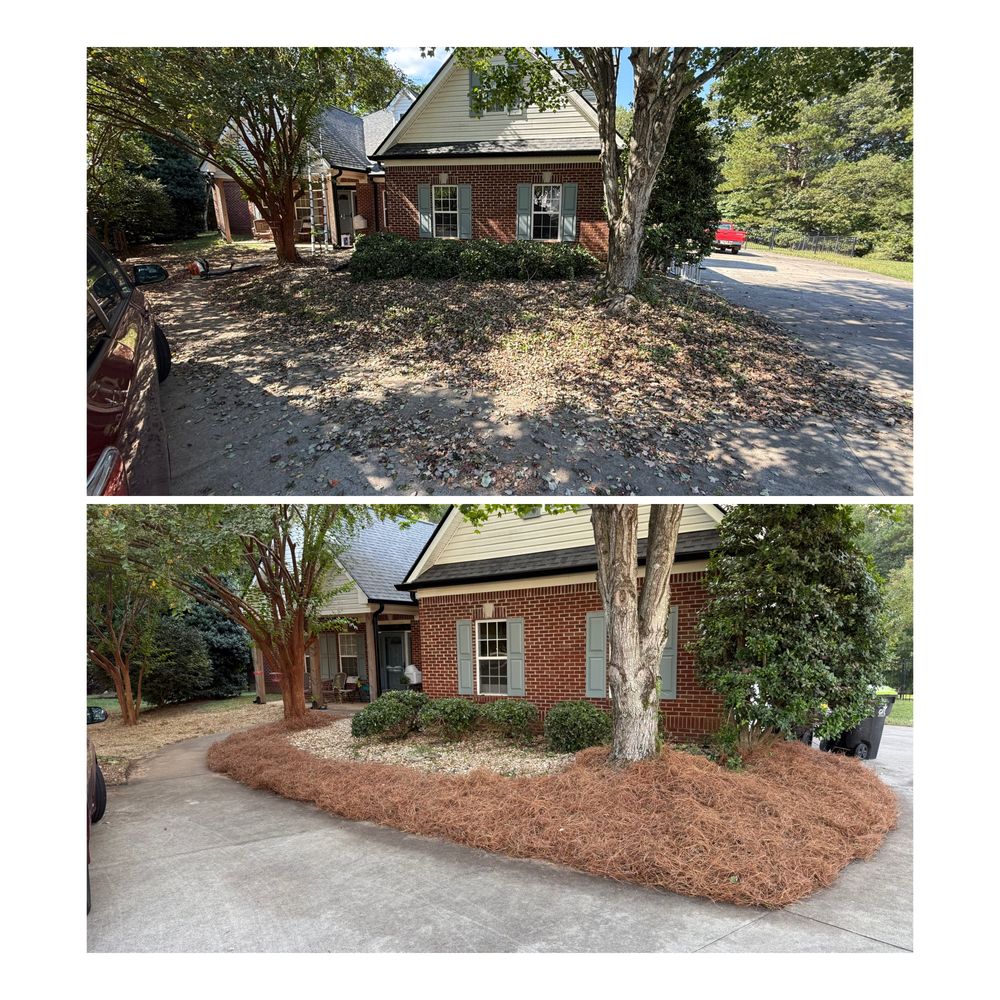 Mulch, Pine straw & Rock Landscaping Installs for Dirt Pro Land Solutions in Fayetteville, GA