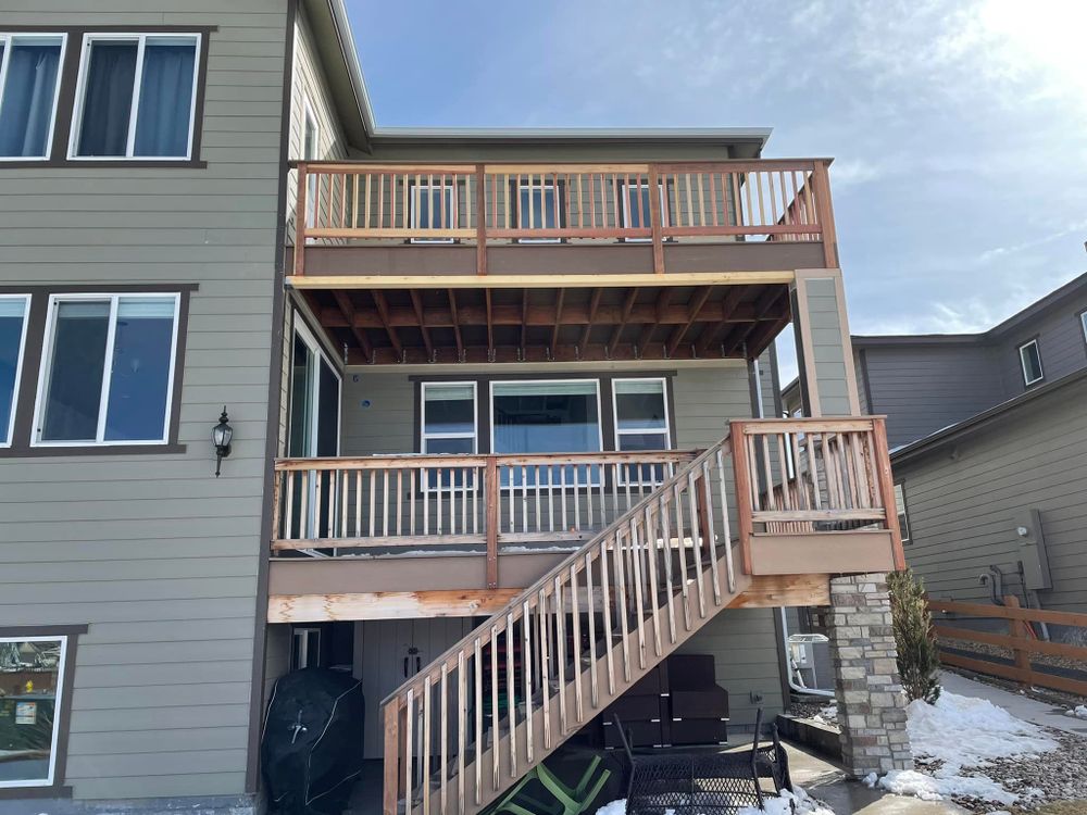 Enhance your home with our custom wood stairs, combining craftsmanship and durability. Our expert carpenters design and install elegant staircases tailored to fit your space and style preferences perfectly. for Black Gold Construction & Design in Greeley, CO