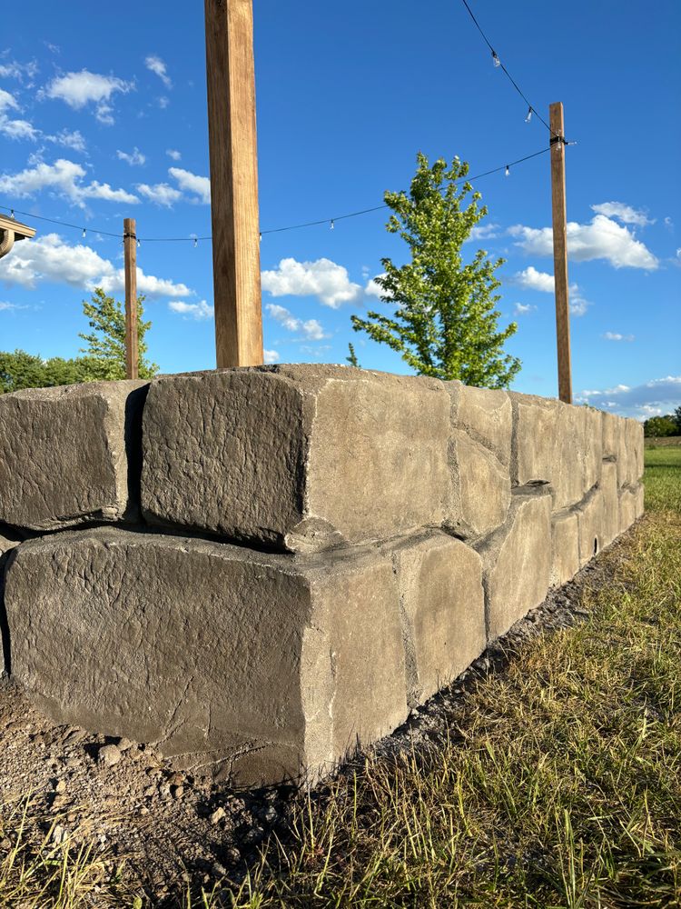 Carved Concrete Retaining Walls  for STAMPEDE Vertical Concrete in Isanti, Minnesota