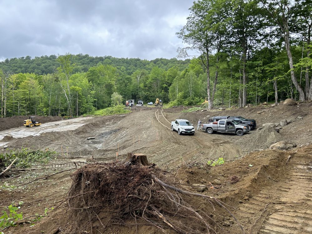 Carving a Pond into a Mountain Side for Andy Naylor Excavation in Johnson, VT