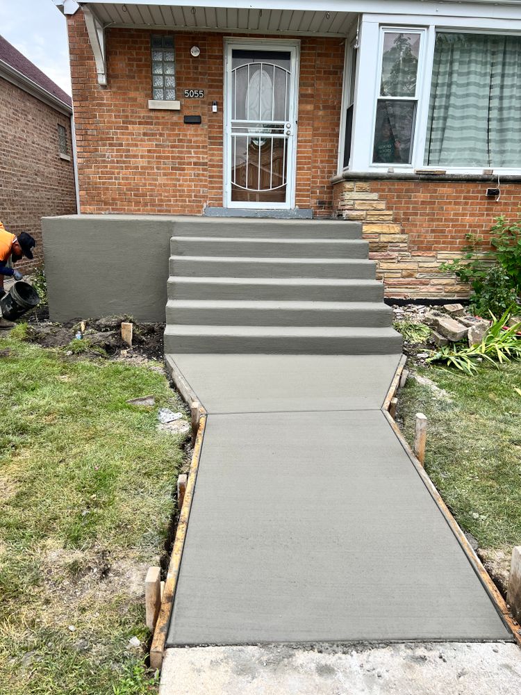 Our concrete services offer expert construction and installation of durable concrete stairs for your home, providing safety, functionality, and aesthetic appeal to enhance your property's value and curb appeal. for Onyx Concrete Contractors in Chicago, IL