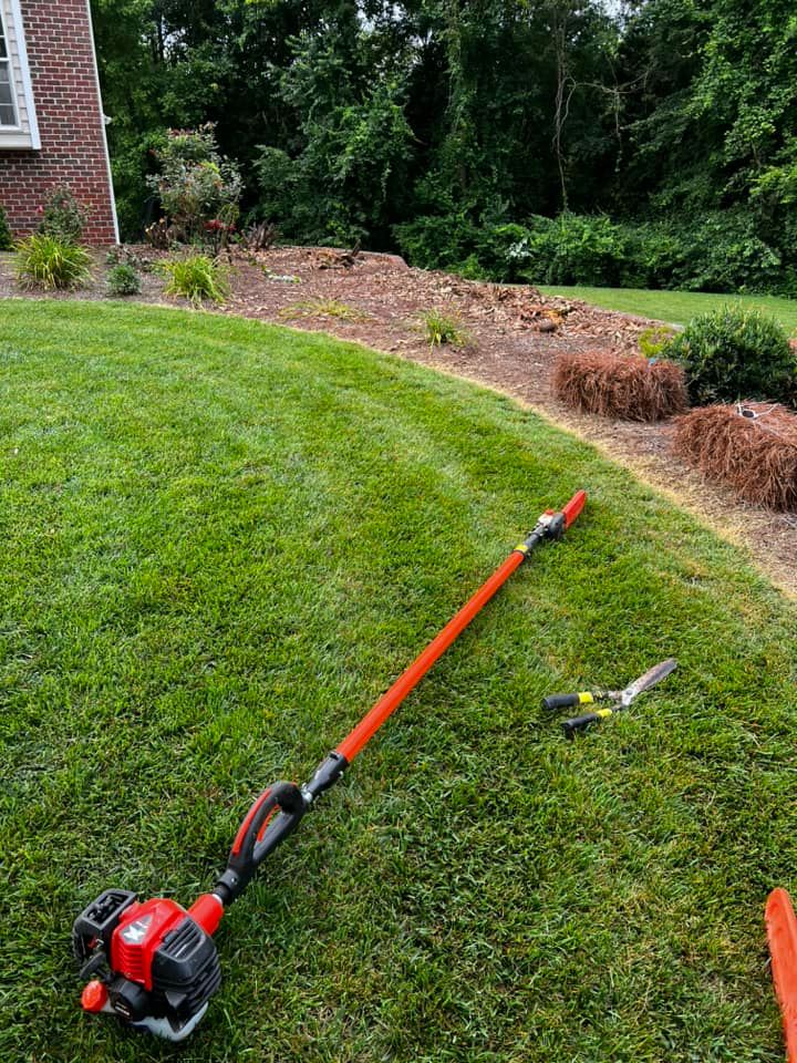 Our Mulch Installation service provides homeowners with professionally installed mulch to improve the appearance of their landscape while also enhancing soil health and reducing weed growth. for Arbor Eden Creations in Winston-Salem, NC