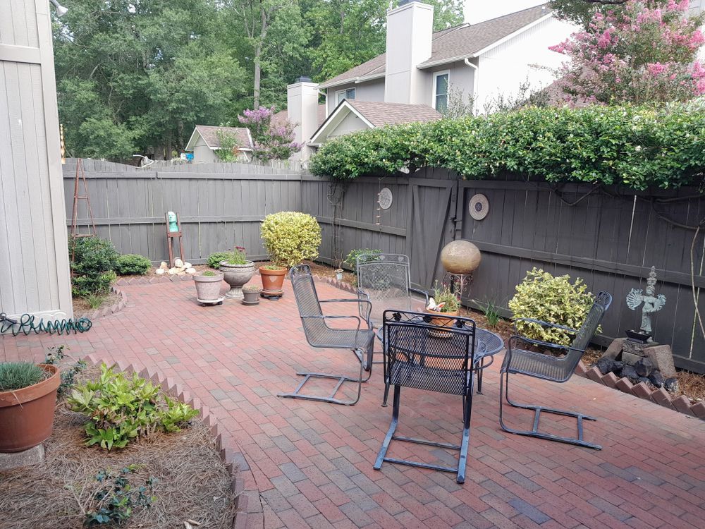 Our Patio Design & Construction service offers homeowners the opportunity to create a beautiful outdoor space where we can relax and entertain, enhancing their property with custom-designed hardscaping features. for Handy Al's Landscaping LLC in Greenville, NC