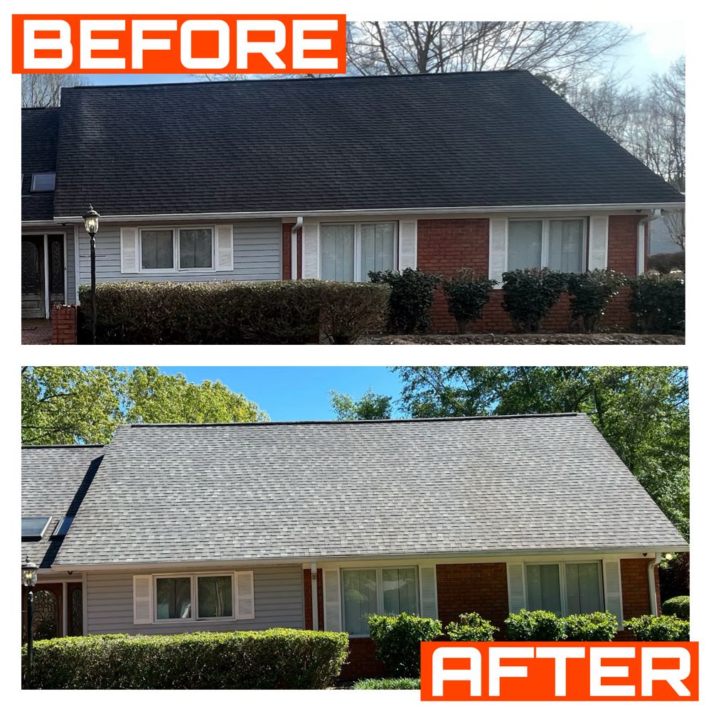 Our professional roof cleaning service effectively removes dirt, moss, algae, mold, and other debris to enhance the curb appeal of your home while prolonging the lifespan of your roof. for FunderFlow Commercial and Residential Pressure Washing Inc in Tupelo, MS