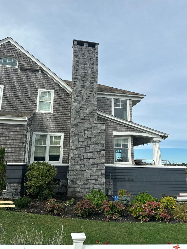 Chimney photos from restoration to new builds for All For U Roofing & Masonry in Boston, MA