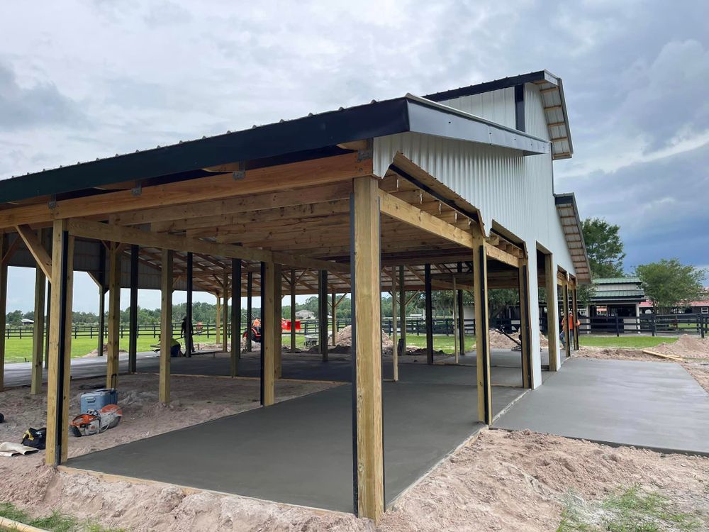 Our metal buildings service offers durable and versatile structures for homeowners seeking a long-lasting, cost-effective solution for storage, workspace, or living space needs. Contact us today to learn more! for Florida Universal Concrete in Lakeland, FL