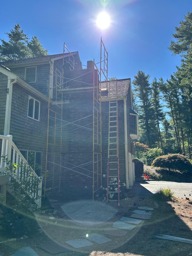 Chimney photos from restoration to new builds for All For U Roofing & Masonry in Boston, MA