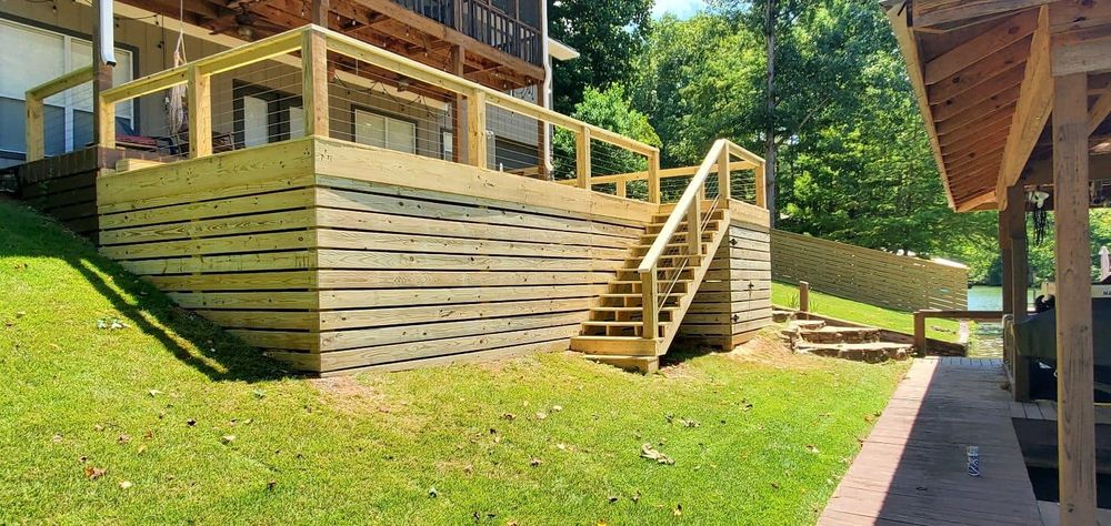 Enhance your outdoor space with our expert Deck & Patio Installation, complementing our professional fence installation services to create a beautiful and functional backyard you'll enjoy for years. for Coosa Valley Fence and Deck in Sylacauga, AL