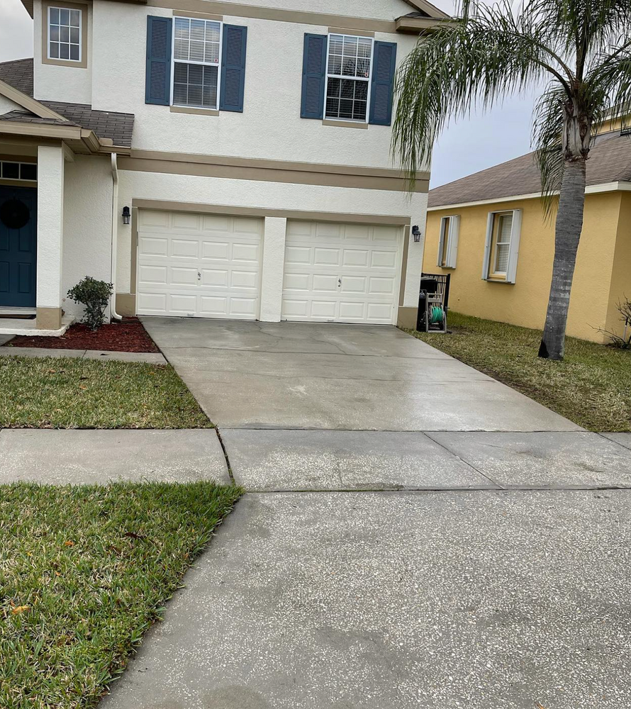 Our Concrete Cleaning service effectively removes dirt, grime, and stains from your driveway and other concrete surfaces using high-pressure washing techniques to restore their pristine condition. for WSL Cleaning in Orlando, FL